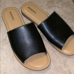 Black slip in sandals